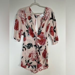 Floral shorts romper